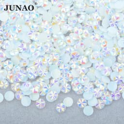 JUNAO 500pcs 5mm Mix Color Flowers Resin Nail Rhinestones Jelly AB Crystal Flatback Nail Stickers for Face Nail Art Decoration