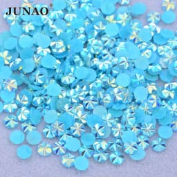 JUNAO 500pcs 5mm Mix Color Flowers Resin Nail Rhinestones Jelly AB Crystal Flatback Nail Stickers for Face Nail Art Decoration