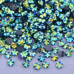 JUNAO 500pcs 5mm Mix Color Flowers Resin Nail Rhinestones Jelly AB Crystal Flatback Nail Stickers for Face Nail Art Decoration