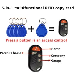 1Pc/Lot Multiple Chip 4 or 5 in 1 125khz T5577 EM ID Rewritable IC 13.56Mhz 1K S50 UID Changeable Card Tag