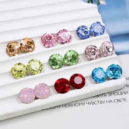 12mm 14mm Crystal Fancy Stone 3D Glitter Pointed Back Round K9 Glass Beads DIY Craft Rhinestones For Jewelry Making Clothes 3001