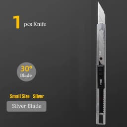 Deli Retractable Utility Knife Stainless 30 Degree Blade Paper Box Cutter Self-Locking Function Safety Cutting Art Tool Supplies