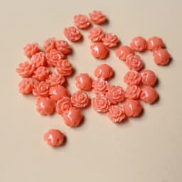 50pcs/Lot 6mm Artificial Coral Beads Cabochon Camelia Flower Shape Multi-Color Fashion Beads for Jewelry Making DIY Accessories