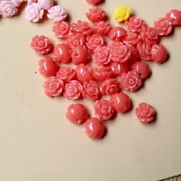 50pcs/Lot 6mm Artificial Coral Beads Cabochon Camelia Flower Shape Multi-Color Fashion Beads for Jewelry Making DIY Accessories