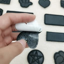 Self-adhesive PU Leather Patches for Clothing Bag Shoes No Need Iron on Sew on Clothes Sticker Black Round Appliques Stripes Diy