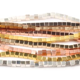 2/3/4mm Gold Plated Hematite beads Natural Matte Stone Square Spacer Loose bead for Jewelry Bracelet Making DIY accessories 15''