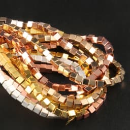 2/3/4mm Gold Plated Hematite beads Natural Matte Stone Square Spacer Loose bead for Jewelry Bracelet Making DIY accessories 15''