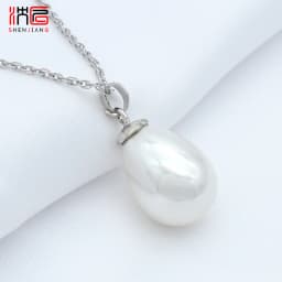 SHENJIANG Fashion Elegant 585 Rose Gold Color Water Drop Simulated Pearl Pendant Necklace For Women Wedding Party Jewelry
