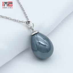SHENJIANG Fashion Elegant 585 Rose Gold Color Water Drop Simulated Pearl Pendant Necklace For Women Wedding Party Jewelry