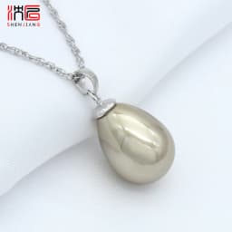 SHENJIANG Fashion Elegant 585 Rose Gold Color Water Drop Simulated Pearl Pendant Necklace For Women Wedding Party Jewelry