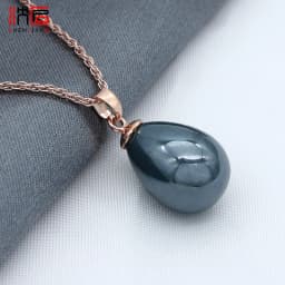SHENJIANG Fashion Elegant 585 Rose Gold Color Water Drop Simulated Pearl Pendant Necklace For Women Wedding Party Jewelry
