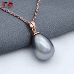 SHENJIANG Fashion Elegant 585 Rose Gold Color Water Drop Simulated Pearl Pendant Necklace For Women Wedding Party Jewelry