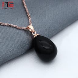 SHENJIANG Fashion Elegant 585 Rose Gold Color Water Drop Simulated Pearl Pendant Necklace For Women Wedding Party Jewelry