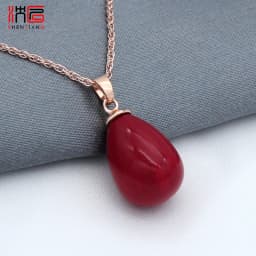 SHENJIANG Fashion Elegant 585 Rose Gold Color Water Drop Simulated Pearl Pendant Necklace For Women Wedding Party Jewelry