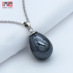 SHENJIANG Fashion Elegant 585 Rose Gold Color Water Drop Simulated Pearl Pendant Necklace For Women Wedding Party Jewelry
