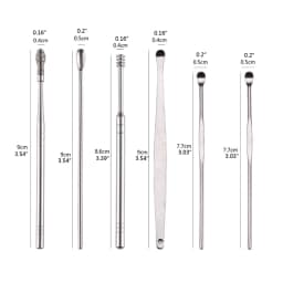 6-in-1 Pocket Ear Spoon Toothpicks Keychain With Portable Aluminium Alloy Bottle Ear Pick Set Reusable Keychain Pendant Dropship