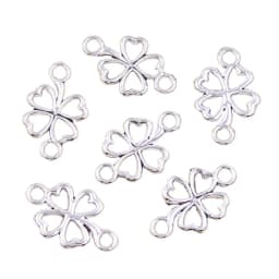 30pcs Charms Lucky Irish Four Leaf Clover Link 20x12mm Antique Silver Color Pendants Making DIY Handmade Tibetan Finding Jewelry