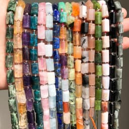 Natural Apatite Lapis lazuli Tiger Eye Jades Beads Faceted Column Loose Beads For Jewelry DIY Making Bracelet Accessories 7.5''
