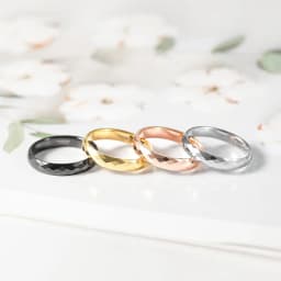 Tigrade 4mm Faceted Edge Tungsten Wedding Rings Rose Gold/Black/Gold Color Engagement Band for Women Men Comfort Fit