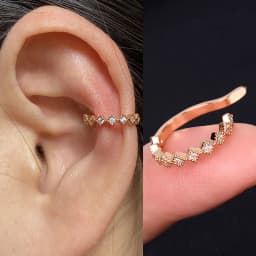 Fashion Gold Color Leaf Clip Earring For Women Without Piercing Vintage Crystal Flowers Ear Cuff Rainbow Earrings Girls Jewelry