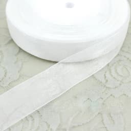 White Organza Ribbon for Gift Wrapping Decoration, Handmade DIY Ribbons, Wholesale, 50 Yards/Roll, 12mm, 15mm, 20mm, 25mm, 40mm,