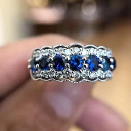 Popular European and American Blue Winding Ladies Ring Creative Chinese Knot Geometric Banquet Casual Lucky Wedding Ring