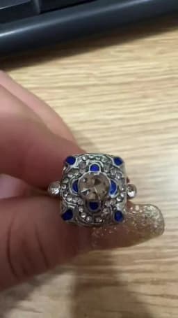 Popular European and American Blue Winding Ladies Ring Creative Chinese Knot Geometric Banquet Casual Lucky Wedding Ring