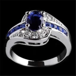 Popular European and American Blue Winding Ladies Ring Creative Chinese Knot Geometric Banquet Casual Lucky Wedding Ring