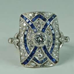 Popular European and American Blue Winding Ladies Ring Creative Chinese Knot Geometric Banquet Casual Lucky Wedding Ring