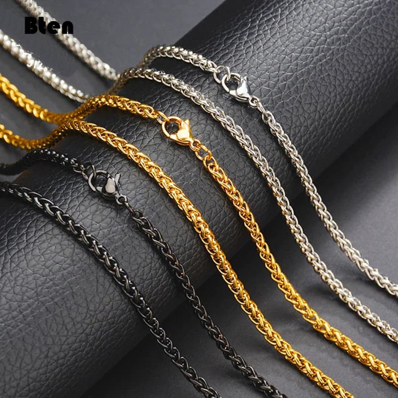 BTEN Never Fade Stainless Steel Men Necklace Chain High Quality Link Chain Necklaces Wholesale