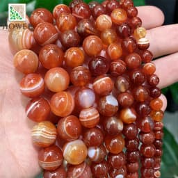 Red Banded Lace Agates Round Beads Diy Charms Bracelet Necklace Natural Stone for Jewelry Making 15" Strand 4/6/8/10/12/14mm
