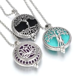Tree of Life Aroma Diffuser Necklace Perfume Essential Oil Diffuser Aromatherapy Locket Pendant Necklace Fashion Jewelry