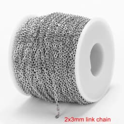 2meter Stainless Steel Necklace Chain for Diy Jewelry Making Rolo Cable Link Bulk Chains Handmade Neckalce Bracelet Accessories