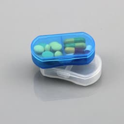 Pill Box Mini Pill Case 2 Grids Tablet Pill Organizer Case Dispenser Travel Tablet Holder Container Medicine Drug Storage Box