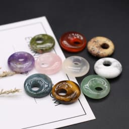 2Pcs Natural Stone Pendants Round Lapis lazuli BIg Hole India Agates Charms for Jewelry Necklace Earring Accessories 18mm