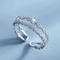 VENTFILLE 925 Sterling Silver Ring for Women Girl Gift Flower Bow Love Combination Ins Niche Jewelry Dropship Wholesale