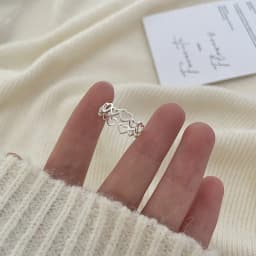 VENTFILLE 925 Sterling Silver Ring for Women Girl Gift Flower Bow Love Combination Ins Niche Jewelry Dropship Wholesale