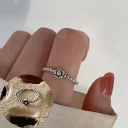 VENTFILLE 925 Sterling Silver Ring for Women Girl Gift Flower Bow Love Combination Ins Niche Jewelry Dropship Wholesale