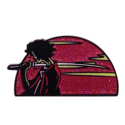Red Sunset Mugen Brooch Samurai Champloo Enamel Pin Japanese Anime warrior Remix Hip-hop Aesthetics Jewelry