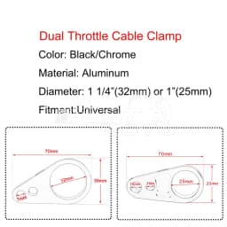 1" 25mm 1-1/4" 32mm Motorcycle Frame Handlebar Clutch Cable Brake Line Clamp Fixed Clips Wiring Support Adapter for Harley