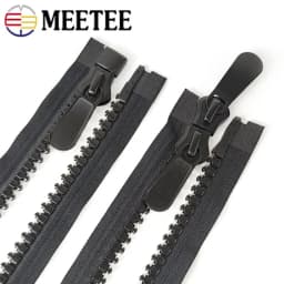 Meetee 20# Extra Large Resin Zipper Double & Single Slider Open-End Zippers for Sewing Down Jacket Tent Coat Garment Accessories