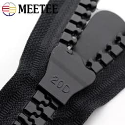 Meetee 20# Extra Large Resin Zipper Double & Single Slider Open-End Zippers for Sewing Down Jacket Tent Coat Garment Accessories
