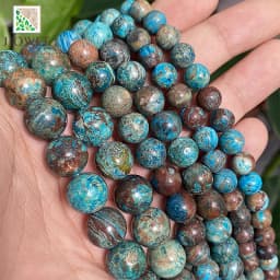 4/6/8/10/12mm Natural Stone Slab Blue Ocean Jaspers Loose Spacer Beads DIY Charms Bracelet Accessories for Jewelry Making 15''