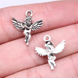 Newest 20Pieces 18*20mm Antique Silver Color Cute Angel Charms  Necklace Pendant Accessory Charms For DIY Jewelry Making