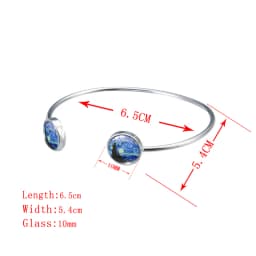 Avatar The Last Airbender Pattern Glass Cuff Bangle Bracelets Round Glass Dome Jewelry Adjustable Bangles Handmade Gifts