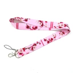 Pink Cherry blossoms Retractable Badge Reel Lanyard Nurse ID Business Credit Card Work Card Office Student Clips Card Cover Bag