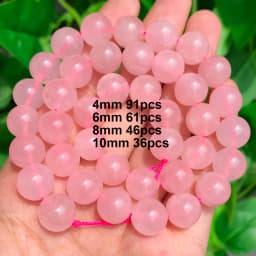Natural Rose Quartz Beads Matte Pink Crystal Heart Faceted Round Loose Stone Beads for Jewelry Making DIY Handmade Bracelet