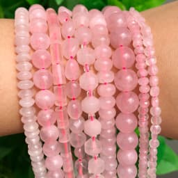 Natural Rose Quartz Beads Matte Pink Crystal Heart Faceted Round Loose Stone Beads for Jewelry Making DIY Handmade Bracelet