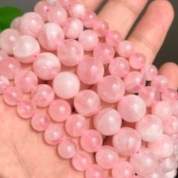 Natural Rose Quartz Beads Matte Pink Crystal Heart Faceted Round Loose Stone Beads for Jewelry Making DIY Handmade Bracelet