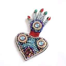 Handmade Beading Love Hand Cloth Stickers DIY Brooches Clothing Decoration Accessory Clothes Hole Patches
